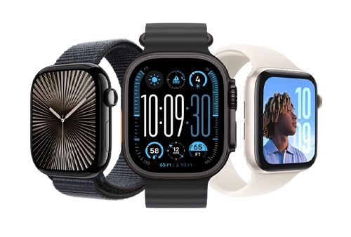 Technician inspecting a smartwatch for repair in Merthyr Tydfil