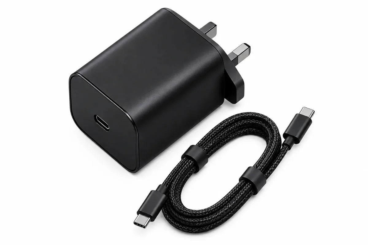 luxury premium usb c fast charger with braided cable black Accessories