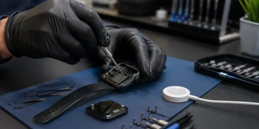 repairing a smartwatch charging fault at iCrack Merthyr Tydfil